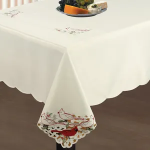 OWENIE刺繍春の鳥テキスタイルテーブルクロスフレンチスタイルポリエステルブレンドテーブルクロス