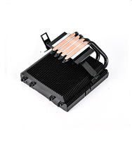 Dissipateur thermique CPU à profil bas avec 4 caloducs, refroidisseur passif pour boîtier ITX Mini, ailettes en aluminium anodisé noir, compatible LGA1700/AM5