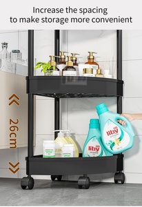 Inodoro de pie <span class=keywords><strong>sin</strong></span> perforación de <span class=keywords><strong>agujeros</strong></span>, estante de almacenamiento de esquina de <span class=keywords><strong>baño</strong></span>, estante triangular de esquina de inodoro móvil - Product Image 5
