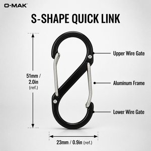 Mousqueton rapide en alliage d'aluminium en forme de 8 pour ligne de tirage de tente / sac à dos / porte-clés, 8 couleurs, personnalisable OEM - Product Image 2