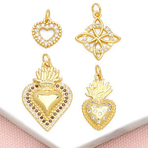 Asjewelry จี้คริสตัล<span class=keywords><strong>แม่มด</strong></span>คริสตัลแบบเรียบง่าย18K จี้หัวใจชุบทองสำหรับสร้อยคอเครื่องประดับทำ2312แบบทำมือ pdtb435 - Product Image 1