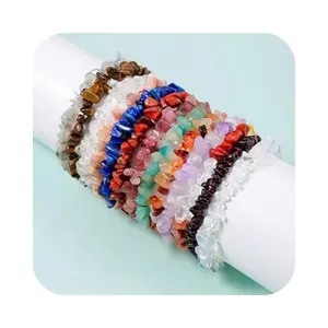 wholesale Natural Crystal Chip Bracelets Healing Chakra minere Gravel Chipped Stone Beads Bracelet Elastic Jewelry For Gifts