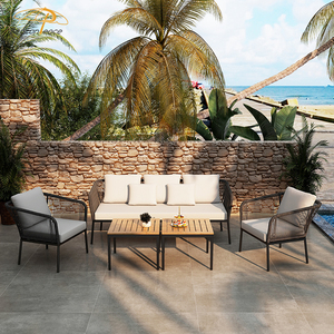 Mobilier d'extérieur en aluminium imperméable ensemble <span class=keywords><strong>de</strong></span> canapés <span class=keywords><strong>de</strong></span> loisirs 4 pièces balcon coin rotin canapé <span class=keywords><strong>de</strong></span> <span class=keywords><strong>jardin</strong></span> pour cour piscine - Product Image 2