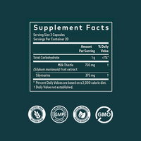 Capsules d'extrait de chardon-Marie OEM 1000mg - 750mg Silymarine, Complément Herbal, 60 Capsules Végétaliennes, Marque Privée