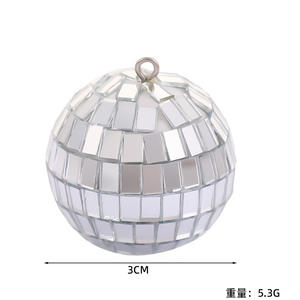 Bola de espejos transfronteriza de ganchillo con diseño de bola de discoteca, colgante para árbol de Navidad, bola de Navidad de espuma láser para bar - Product Image 6