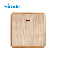 Sirode T3 série britannique Standard 250V Design de luxe 3D plaque brossée 86*86 taille 2 gangs 2 voies interrupteur mural électrique pour la maison
