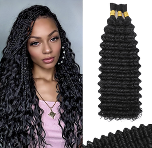 Trenza <span class=keywords><strong>de</strong></span> cabello humano <span class=keywords><strong>de</strong></span> alta calidad, color natural, estilo bohemio, onda profunda, fabricante <span class=keywords><strong>de</strong></span> ondas <span class=keywords><strong>de</strong></span> agua - Product Image 6