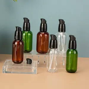 Free samples 50ml 80ml PET plastic lotion pump bottle cosmetic packaging