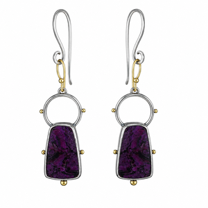 Orecchini Creativi a Forma di Ragazza Viola, Gioielli Colorati alla Moda per Donne - Product Image 1