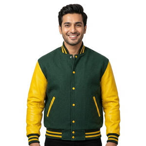 Professional Manufacture High Quality Varsity <b>Jacket</b> <b>for</b> <b>Men</b> Leather Sleeves Customized <b>Baseball</b> CollegeBaseballjacket <b>for</b> <b>men</b> - Product Image 1