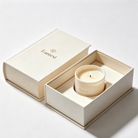 Boîte cadeau de luxe pour bougie couleur crème, emballage en verre avec logo personnalisé