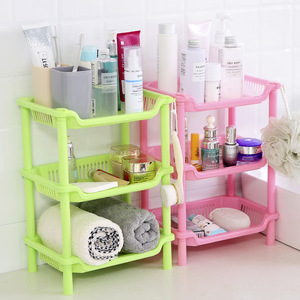 Étagère de rangement en plastique pour salle de bain, 3 niveaux, autoportante, rectangulaire, pour organiser les articles de toilette et le lavabo - Product Image 1