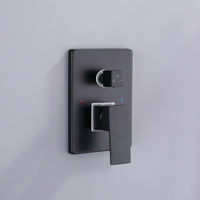 Système de douche à effet pluie intelligent personnalisé Robinets électriques dissimulés de salle de bain noir mat Cascade de pluie en laiton en acier inoxydable