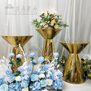 Cheap Price Wedding Stage <strong>Plinth</strong> Cake <strong>Stands</strong> Hotel Events Decoration Gold Stainless Steel Round Flower <strong>Stand</strong> - Product Image 5