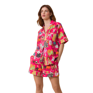 Bộ đồ ngủ nữ in theo yêu cầu của nhà sản xuất, chất liệu tre, lụa modal, viscose, cotton, bộ đồ mặc nhà hai mảnh - Product Image 1