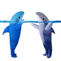 Costume de mascotte gonflable amusant de requin de dessin animé pour spectacle d'Halloween, tenue de fête, fabrication chinoise ODM FZ1758