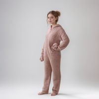 Short de détente en fil thermique à plumes pour femme, respirant, taille élastique, couleur unie, approvisionnement ODM pour toutes les saisons