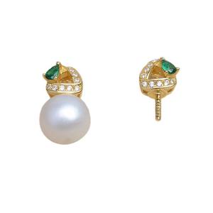 Accessoires DIY en argent S925, perles en vrac, pompon, nœud papillon, support vide pour boucles d'oreilles semi-finies, 8-12 mm, JG5946, perle - Product Image 5