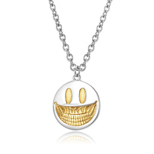Collar de Moda con Diseño de Calavera Sonriente Estilo Pop Oscuro, Collar de Metal Estilo Hip Hop para Hombre y Mujer - Product Image 3