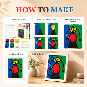 Kit de Peinture en Argile 3D pour Cadre Photo, Vase et Relief Floral, Non Toxique, Décoration Maison DIY, Cadeau pour Enfants, Vente en Gros, OEM - Product Image 5