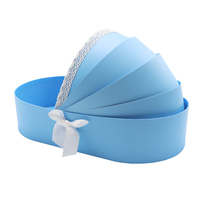 Panier-cadeau en carton en forme de berceau pour baby shower, motif floral fraise, en stock aux États-Unis