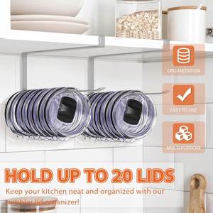 Organisateur de couvercles de gobelets, organisateur de couvercles de tasses peu encombrant, support de couvercles auto-adhésif ou à visser pour le rangement dans les armoires de cuisine - Product Image 6
