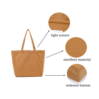 Grand sac d'épicerie portable réutilisable de couleur unie de haute qualité, sac en coton personnalisé avec logo de sangle