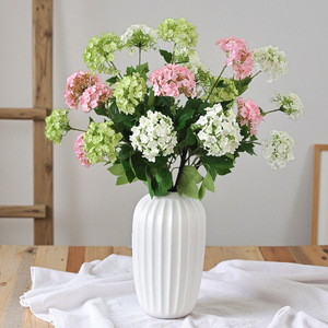 Flores Artificiales de Seda, Hortensias de 3 Cabezas con Tallo Largo, Precio al por Mayor, Flores para Arco de Boda, Hortensias Holandesas de Seda Sintética - Product Image 1