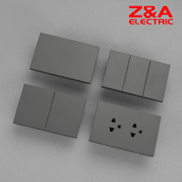 Interruptor de pared sin marco de panel grande plano de borde a borde serie HK para México y Sudamérica, interruptor de luz y enchufe ZA Electric