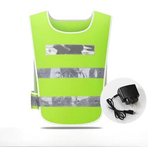 HBC LED Gilet Réfléchissant <span class=keywords><strong>Tissu</strong></span> en Maille Plusieurs Poches Certification UE Chantier de Construction Rechargeable Logo Personnalisable - Product Image 5