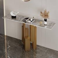 Table de console de luxe pour hôtel - Bureau de console - Panneau de commande blanc et or