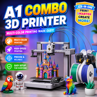 Impresora 3D A1 Combo para Creación de Modelos, Nivelación Totalmente Automática, Alta Velocidad y Precisión, Impresora Multicolor con AMS FDM