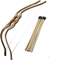 Ensemble de tir à l'arc pour enfants débutants en bois Arc et flèches Jeux de plein air et jeux de jardin