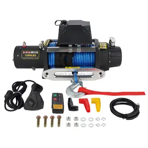 Waterproof IP 67 12000lb 12V 4x4 Offroad Car Electric Winch With Synthetic Rope