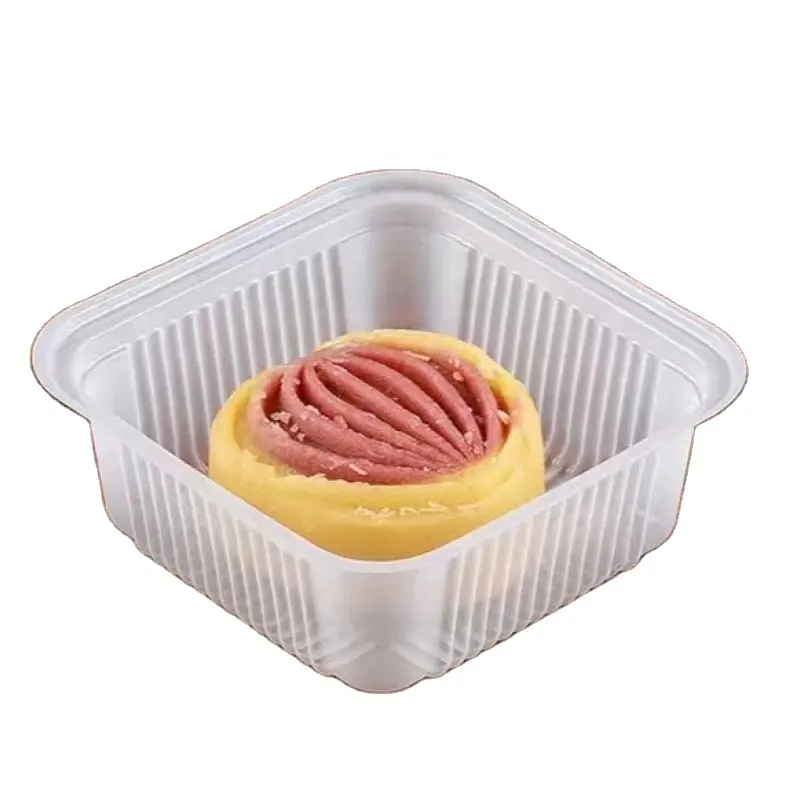 Grosir baki kue bulan plastik timbul wadah kemasan makanan untuk penggunaan makanan penutup Supermarket