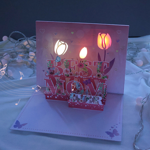 Novedad, Tarjetas de Felicitación Musicales LED 3D Emergentes Personalizadas con Impresión Offset en Papel para Regalo del Día de la Madre - Product Image 2