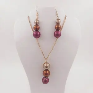 Mxq JX126 — ensemble de bijoux de style hawaïen, boucles d'oreilles avec perles de coquillage, bijoux de couleur personnalisée, vente en gros, pour femmes et filles