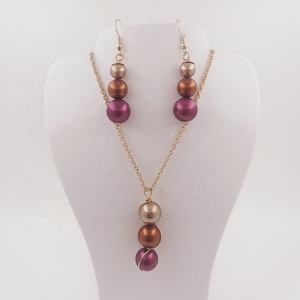 Ensemble de bijoux JX126 avec boucles d'oreilles en perles de coquillages, couleur personnalisée, bijoux hawaïens en gros pour femmes et filles - Product Image 1