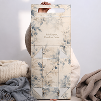 Scatola Regalo per Abbigliamento Ecologica, Riciclabile, Pieghevole, Magnetica, Design Personalizzato, Scatola di Carta Collassabile con Fodera in Spugna, Goffratura per Calzini