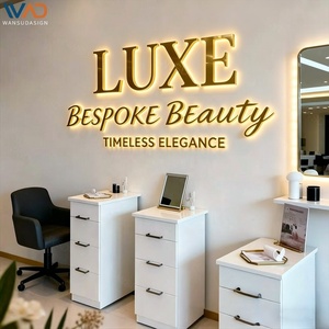 Enseigne personnalisée en acier inoxydable 3D rétroéclairée, lettres de logo LED lumineuses de luxe pour salon de beauté, salon de coiffure, studio de manucure - Product Image 6