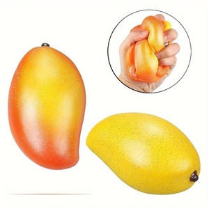 Porte-clés Halloween Pâques en plastique écologique, jouets de décompression, banane factice, mangue artificielle, pastèque, jouet musical à pincer parodique - Product Image 3
