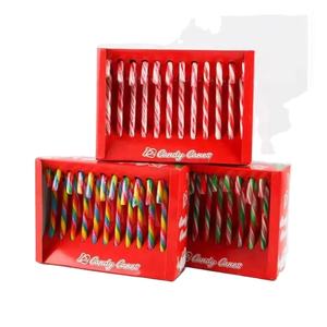 Sucette de Noël Père Noël en forme de canne, enrobée d'un revêtement dur, saveur fruitée, dans un emballage en boîte, cadeau de fête - Product Image 1