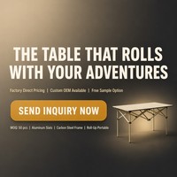 Table pliante moderne XL en acier carbone ultralégère pour camping, pique-nique, barbecue – Mobilier d'extérieur pliable