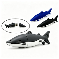 Clé USB en forme de requin mignon, 2 Go, 4 Go, 8 Go, 16 Go, 32 Go, 64 Go, en PVC et caoutchouc, mini clé USB, clé mémoire, logo personnalisé, cadeau promotionnel