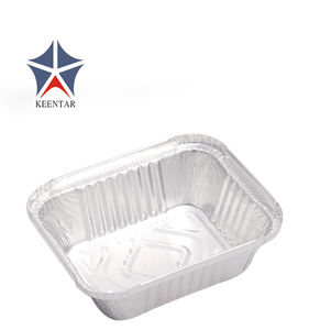 سعر المصنع صواني رقائق الألومنيوم للاستخدام مرة واحدة للحاوية المستقيمة الجاهزة مع أغطية الورق/البلاستيك - Product Image 3