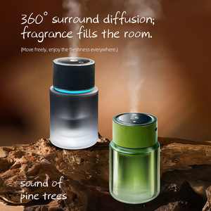 Diffuseur d'arômes à double usage F10, voiture, maison, hôtel, rechargeable par USB, texture en peau d'agneau, projection d'étoiles, lumière ambiante - Product Image 2