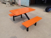 Ensemble de table à manger en fibre de verre bleue pour restaurant et cantine