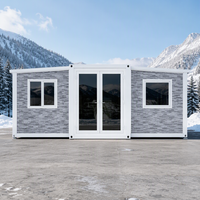 Maison modulaire préfabriquée extensible en panneaux sandwich d'acier, 3 chambres, prête à l'emploi