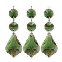 Pendentif Feuille d'Érable en Cristal 38mm, Bijou Coloré, Accessoire de Perles pour Rideau de Porte DIY, Cristal Blanc Simple Face, Thème Végétal
