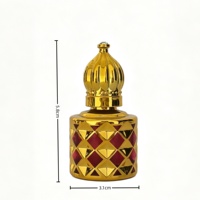 Flacon de parfum cylindrique en verre de 10 ml avec bouchon à vis, pierres précieuses en filigrane doré, applicateur à bille pour bâtonnet, pulvérisateur, flacon rechargeable